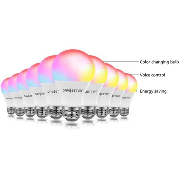 DAYBETTER Smart Light Bulbs, Alexa Light Bulb, WiFi Light Bulbs, RGBCW Color - Picture 4 of 7